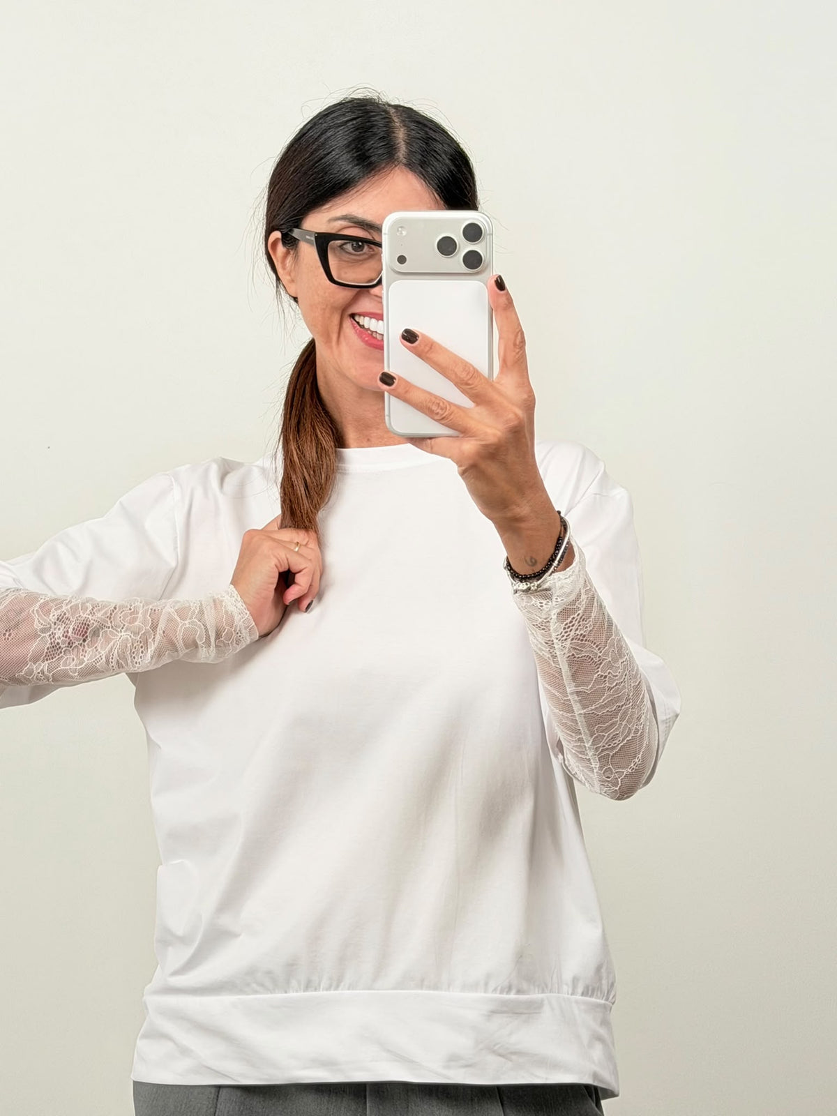 T-shirt new Lace (blu ciocco bianco nero in preordine con spedizione da 23 ottobre)