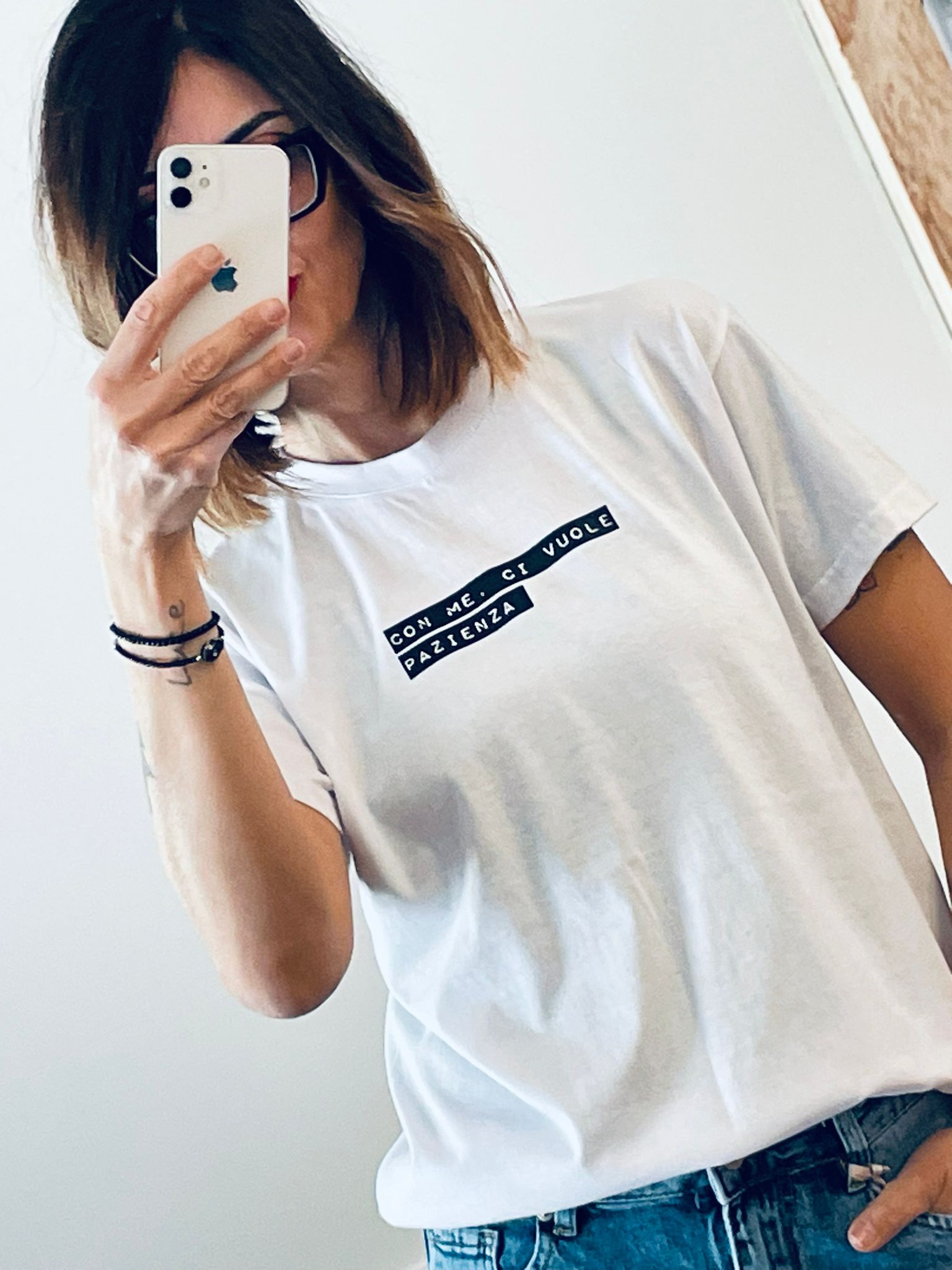 T-shirt Con me. Ci vuole pazienza.