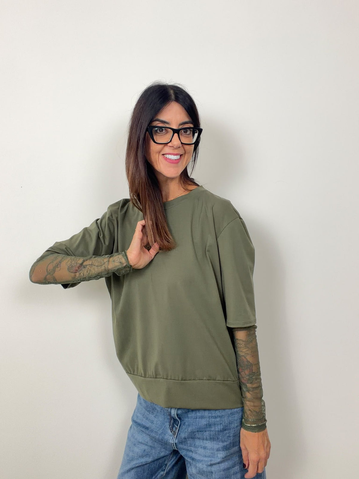 T-shirt new Lace (blu ciocco bianco nero in preordine con spedizione da 23 ottobre)