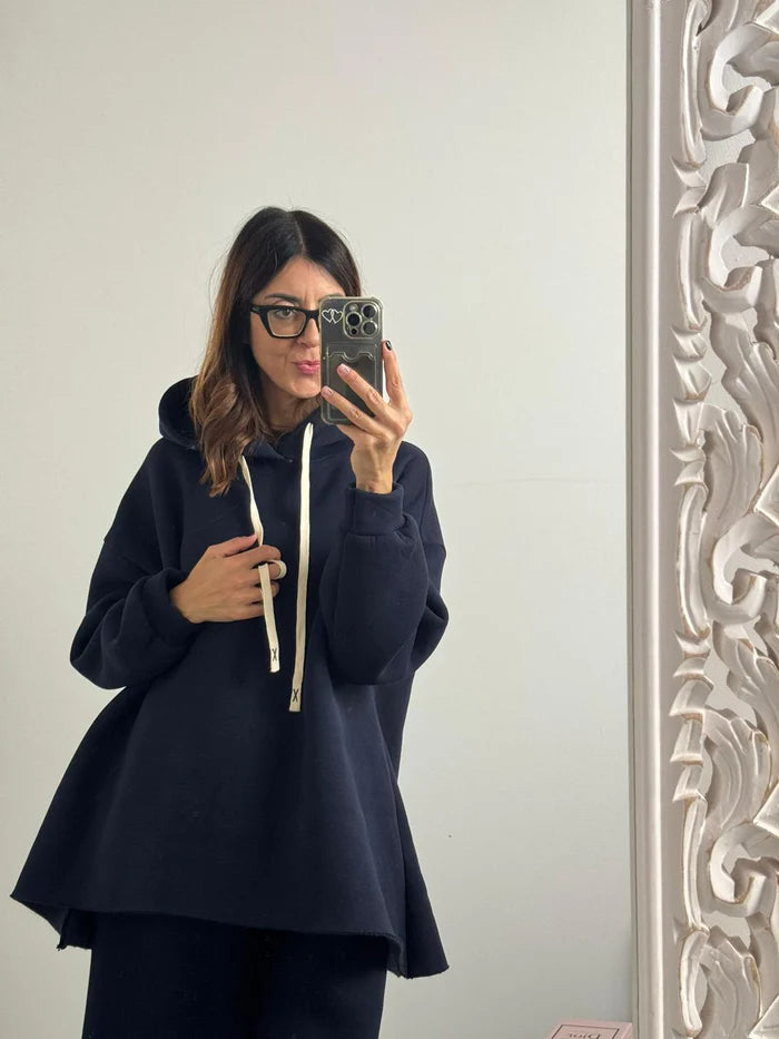 Set mondiale Felpa lunga con cappuccio + pantagonna blu navy