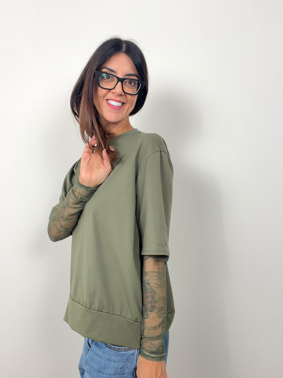 T-shirt new Lace (blu ciocco bianco nero in preordine con spedizione da 23 ottobre)