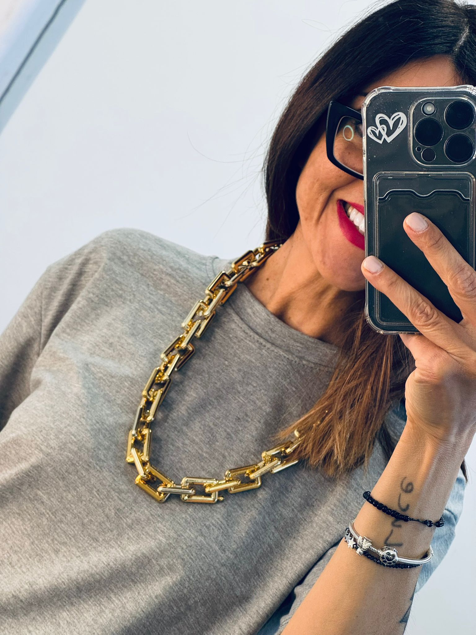 T-SHIRT CHAIN con collana catena in dotazione