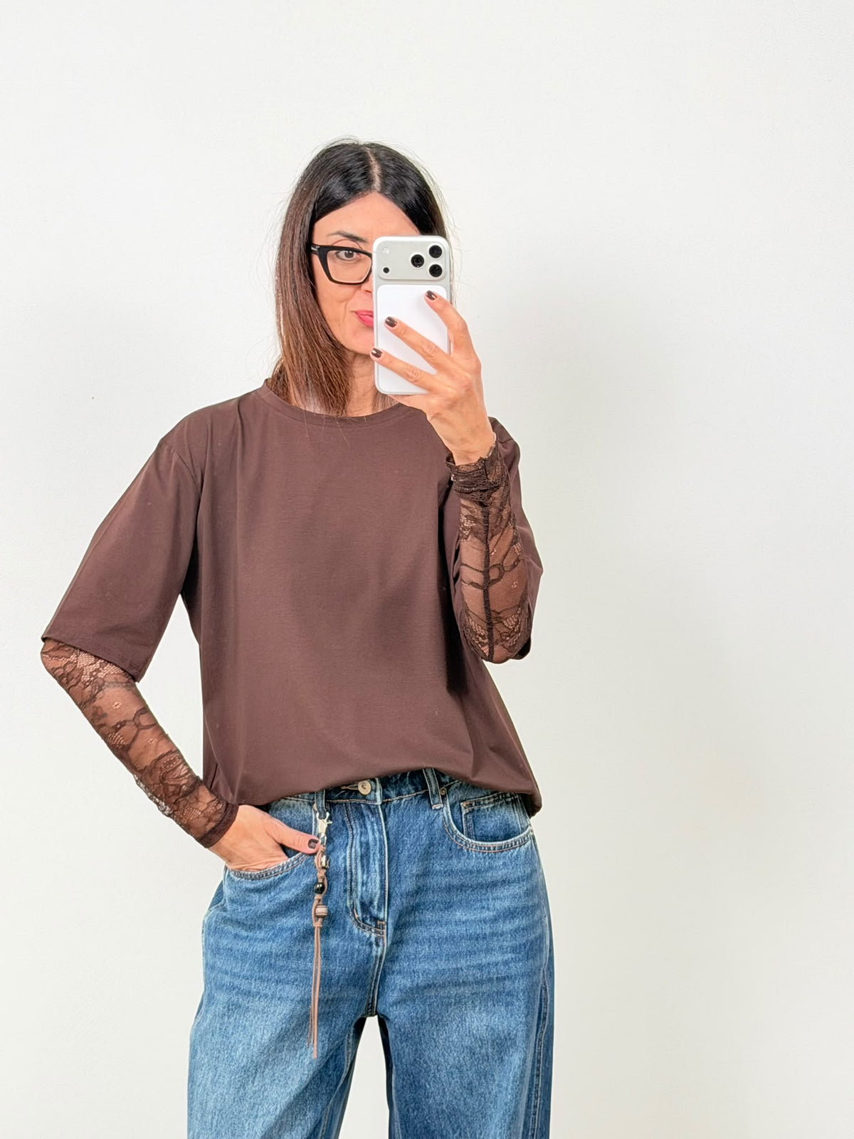 T-shirt new Lace (blu ciocco bianco nero in preordine con spedizione da 23 ottobre)