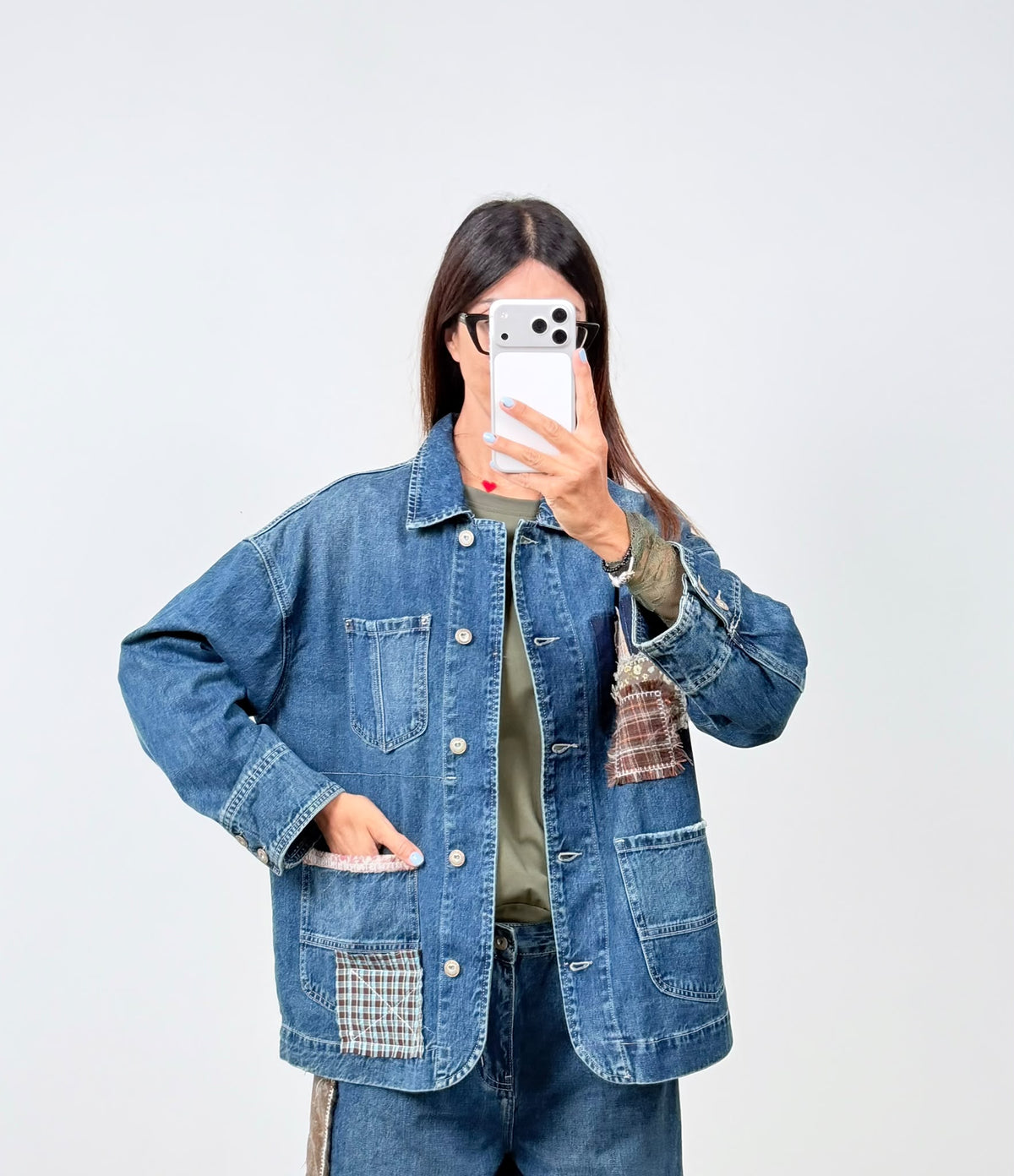Giubbino denim Patchwork