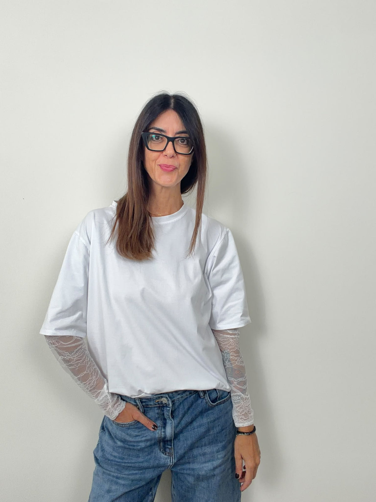 T-shirt new Lace (blu ciocco bianco nero in preordine con spedizione da 23 ottobre)