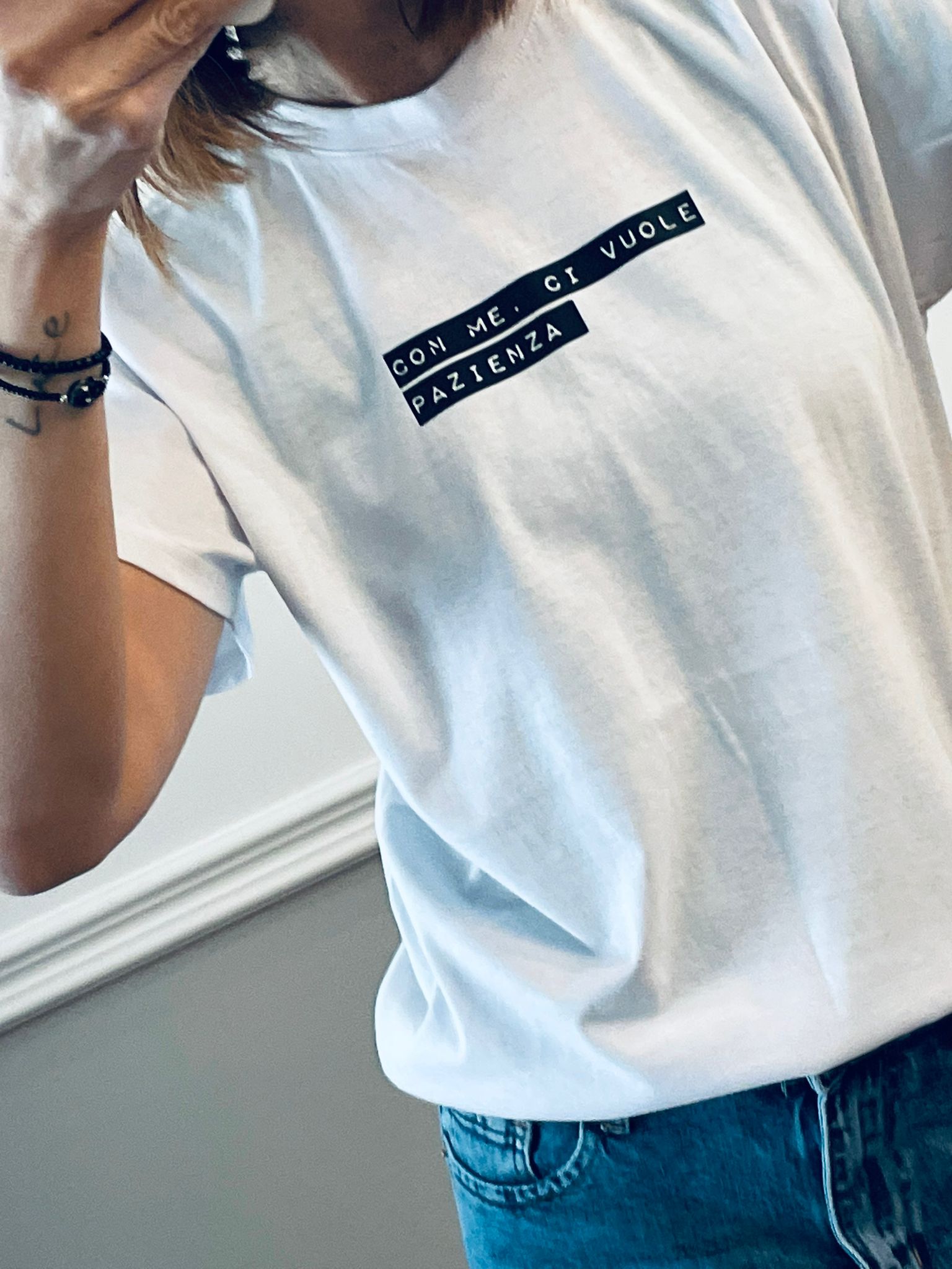 T-shirt Con me. Ci vuole pazienza.
