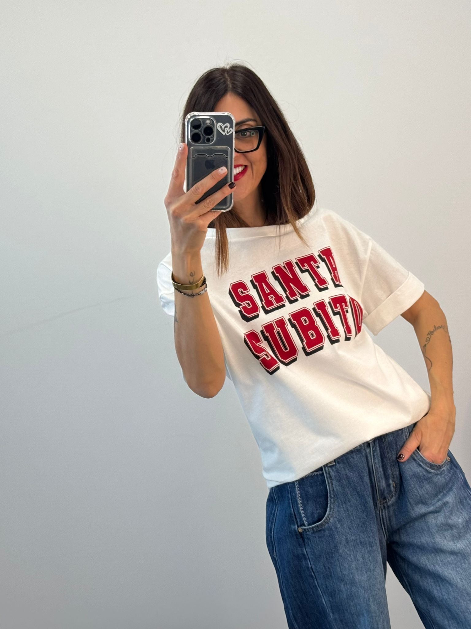 T-shirt Santa subito bianco