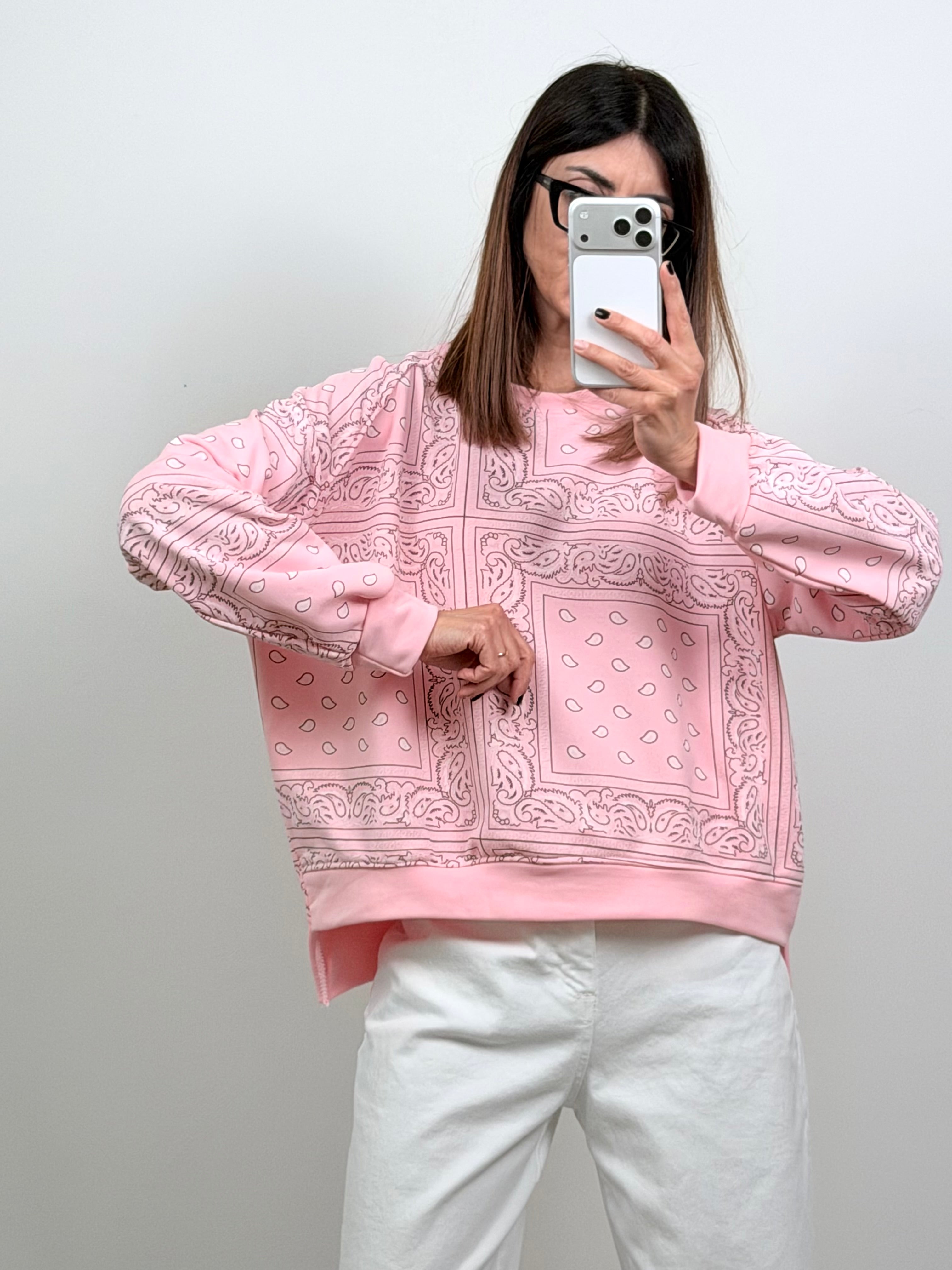 Felpa Paisley rosa