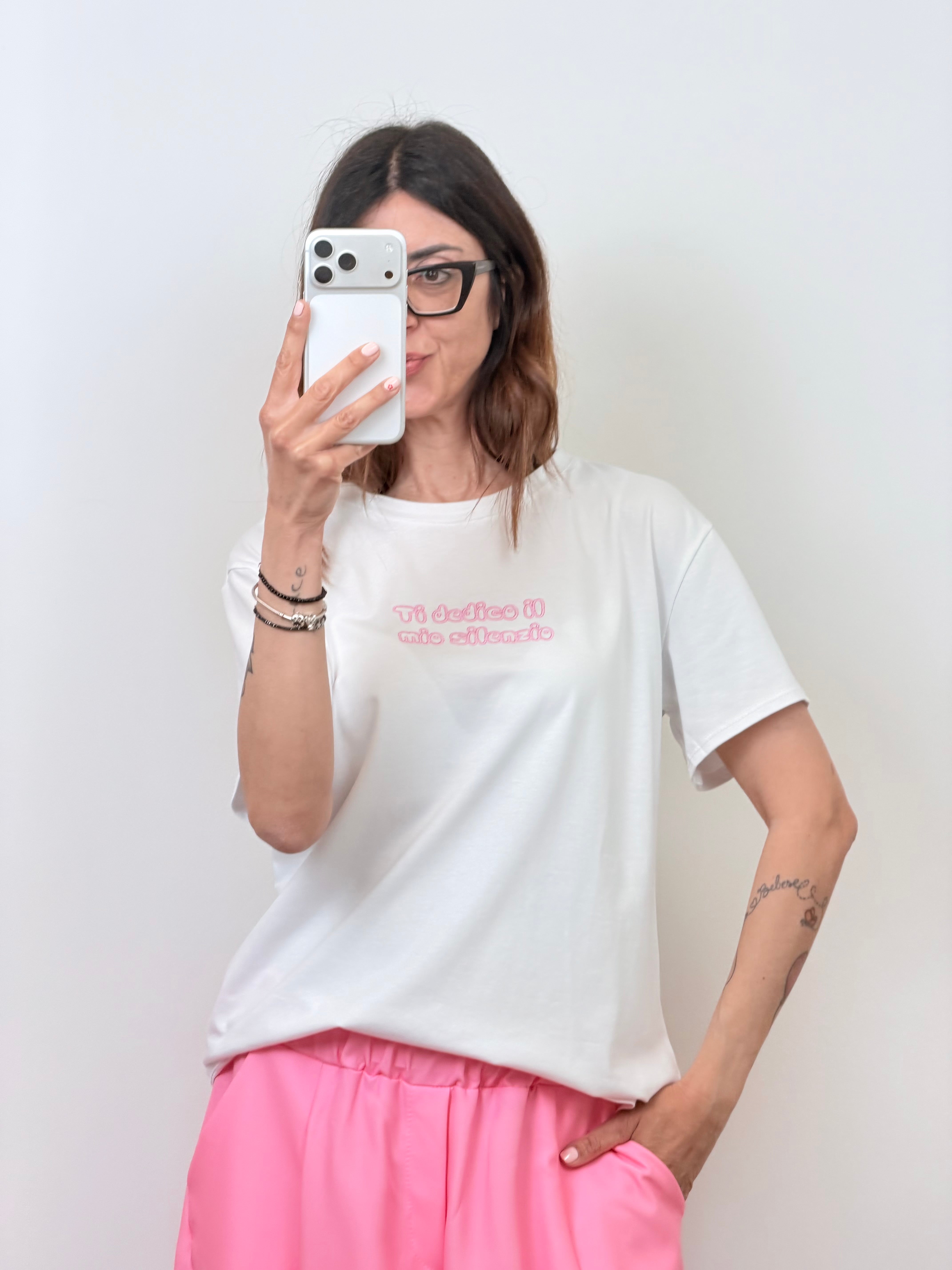 T-shirt Ti dedico il mio silenzio rosa