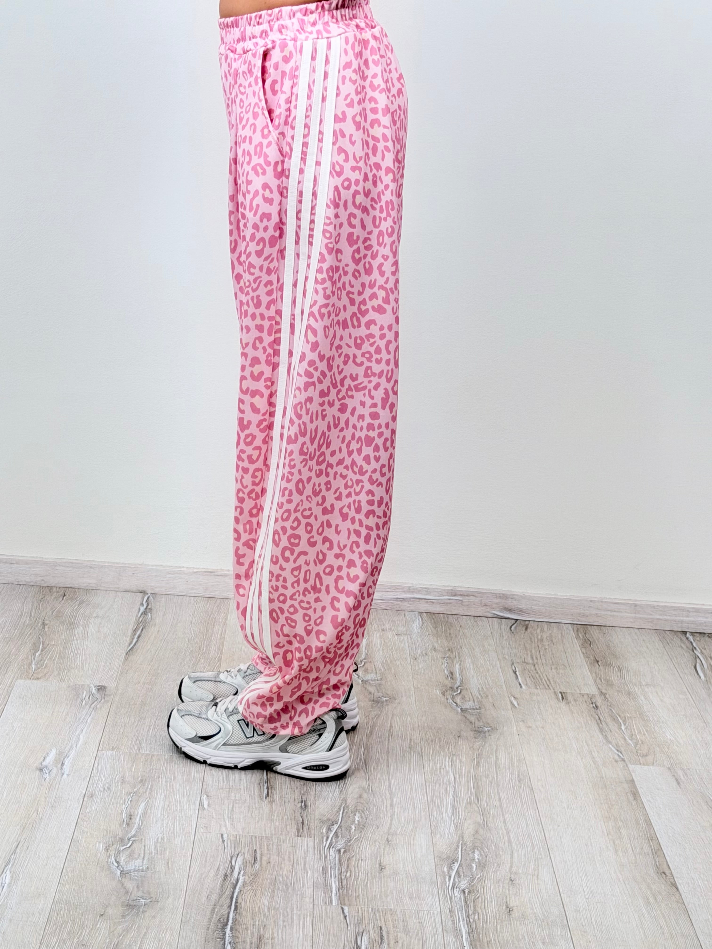 Panta Breaking senza molla macu rosa riga bianca