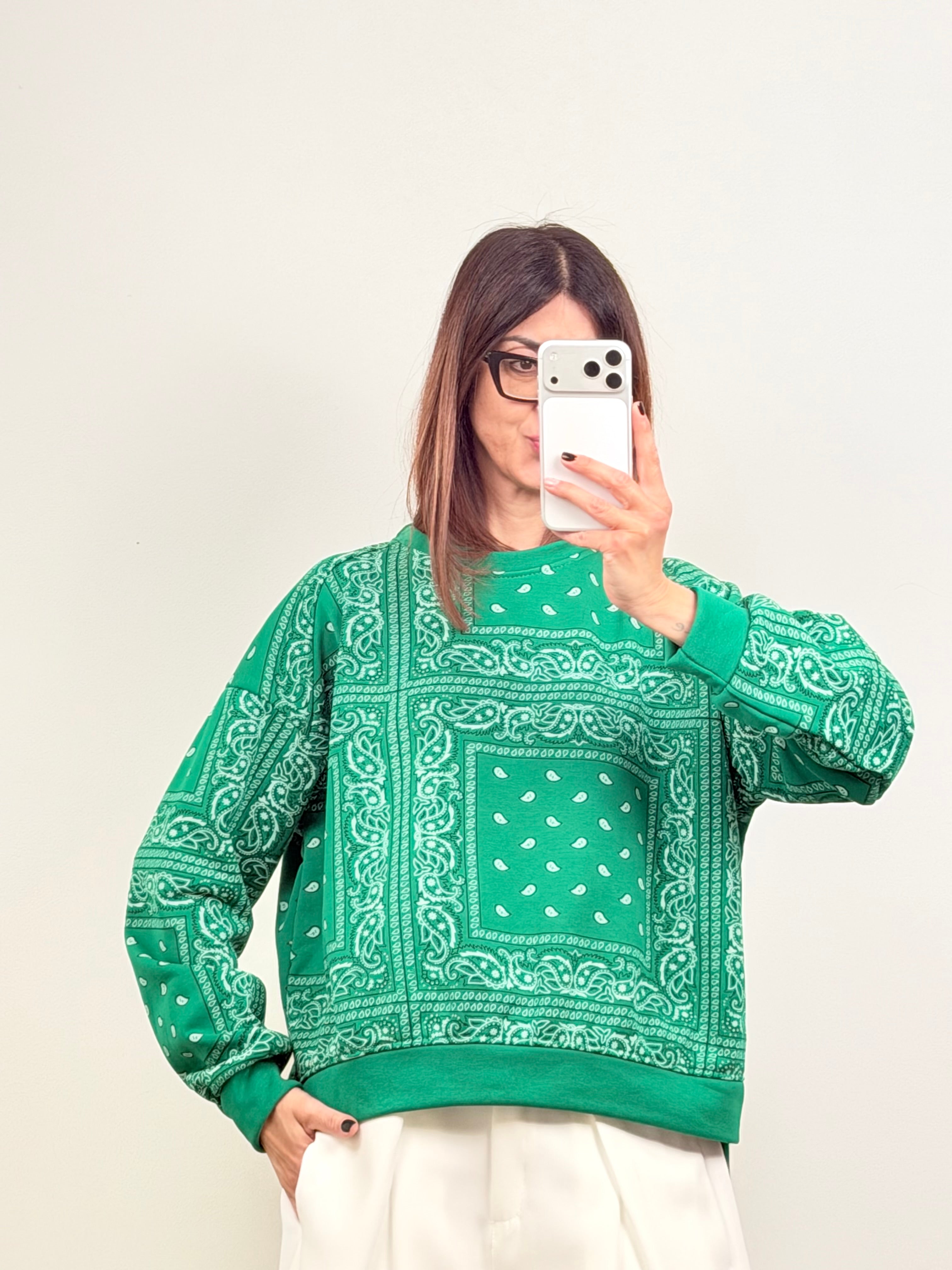 Felpa Paisley verde