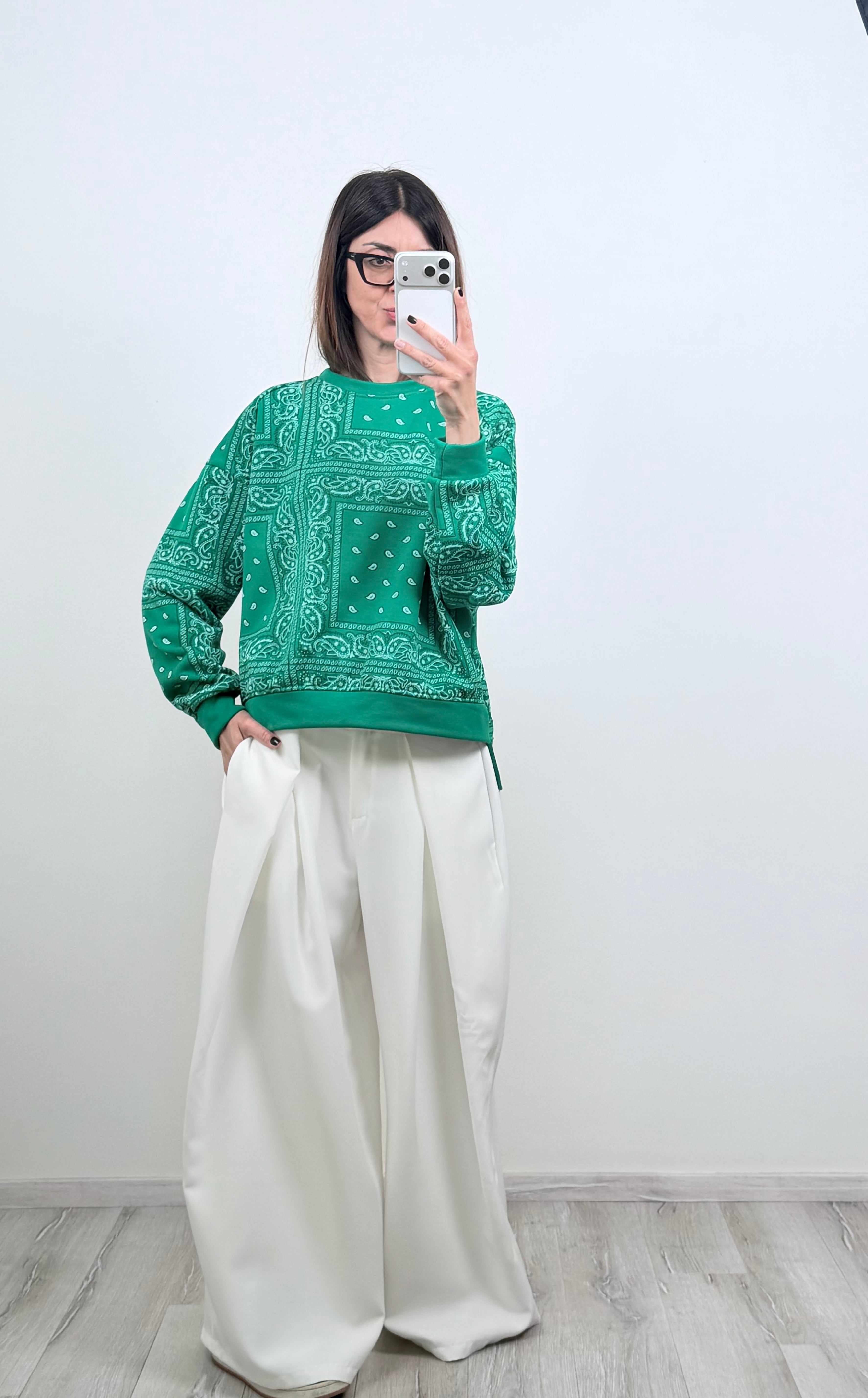 Felpa Paisley verde