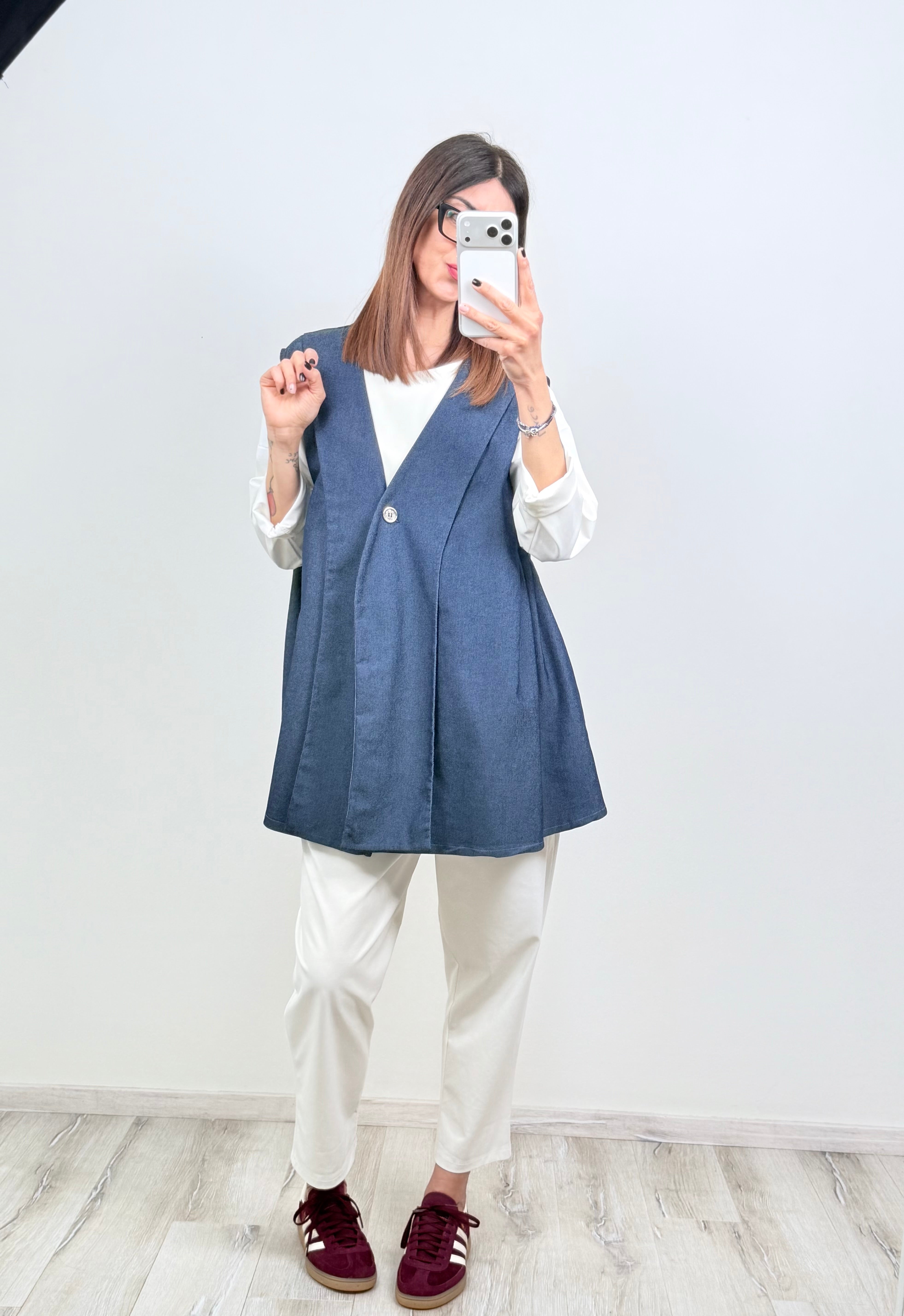 Maxi gilet Seul in denim