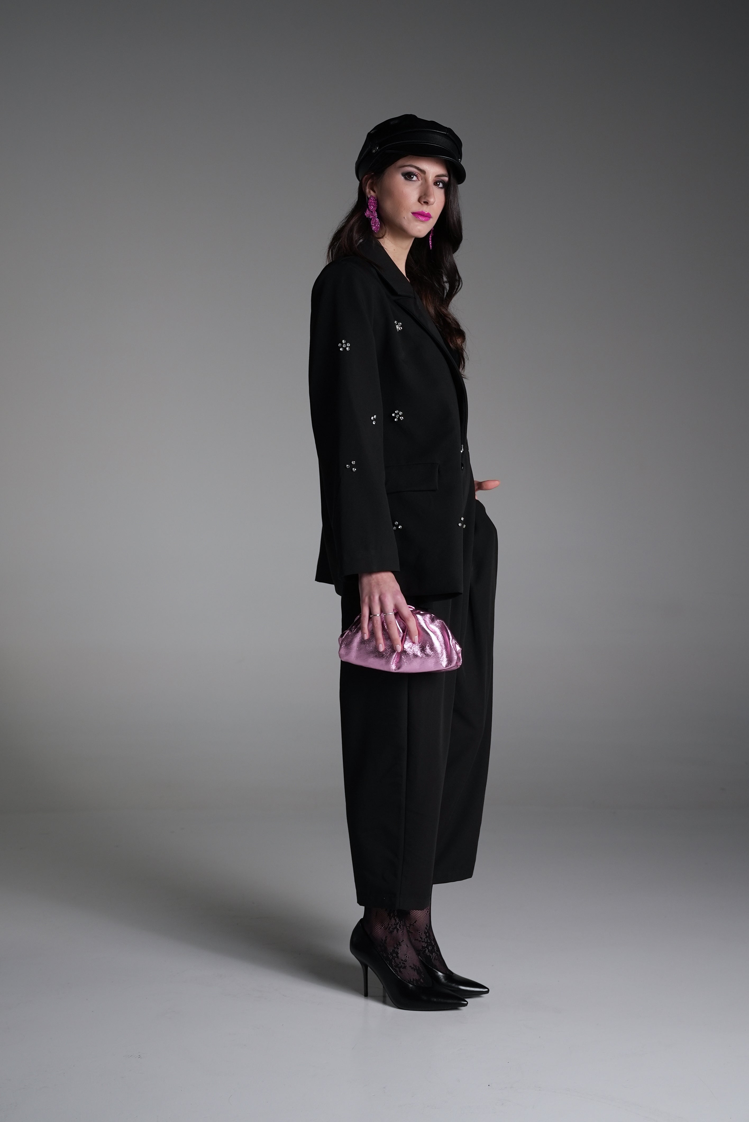 Mini Clutch rosa in vera pelle