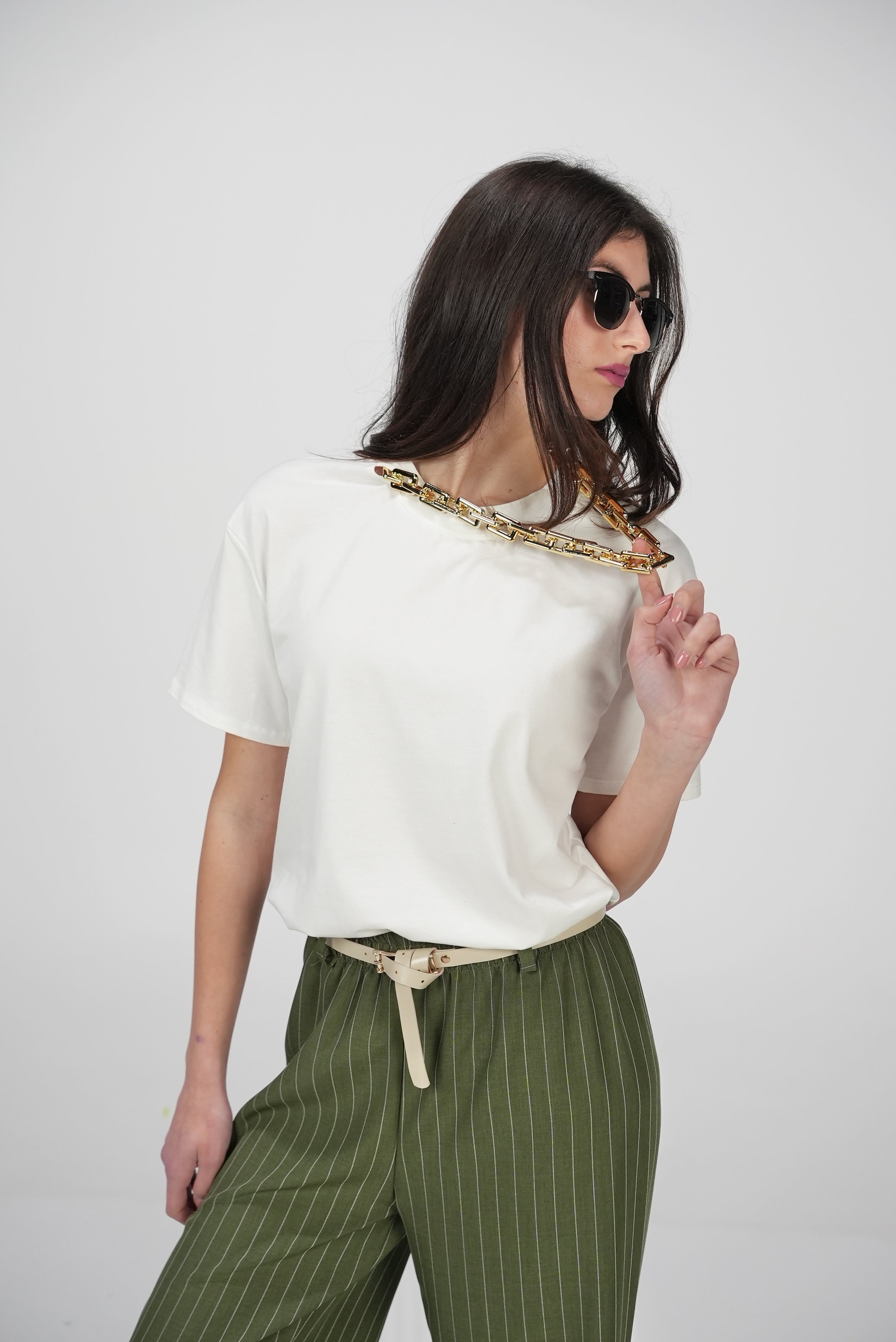 T-SHIRT CHAIN con collana catena in dotazione