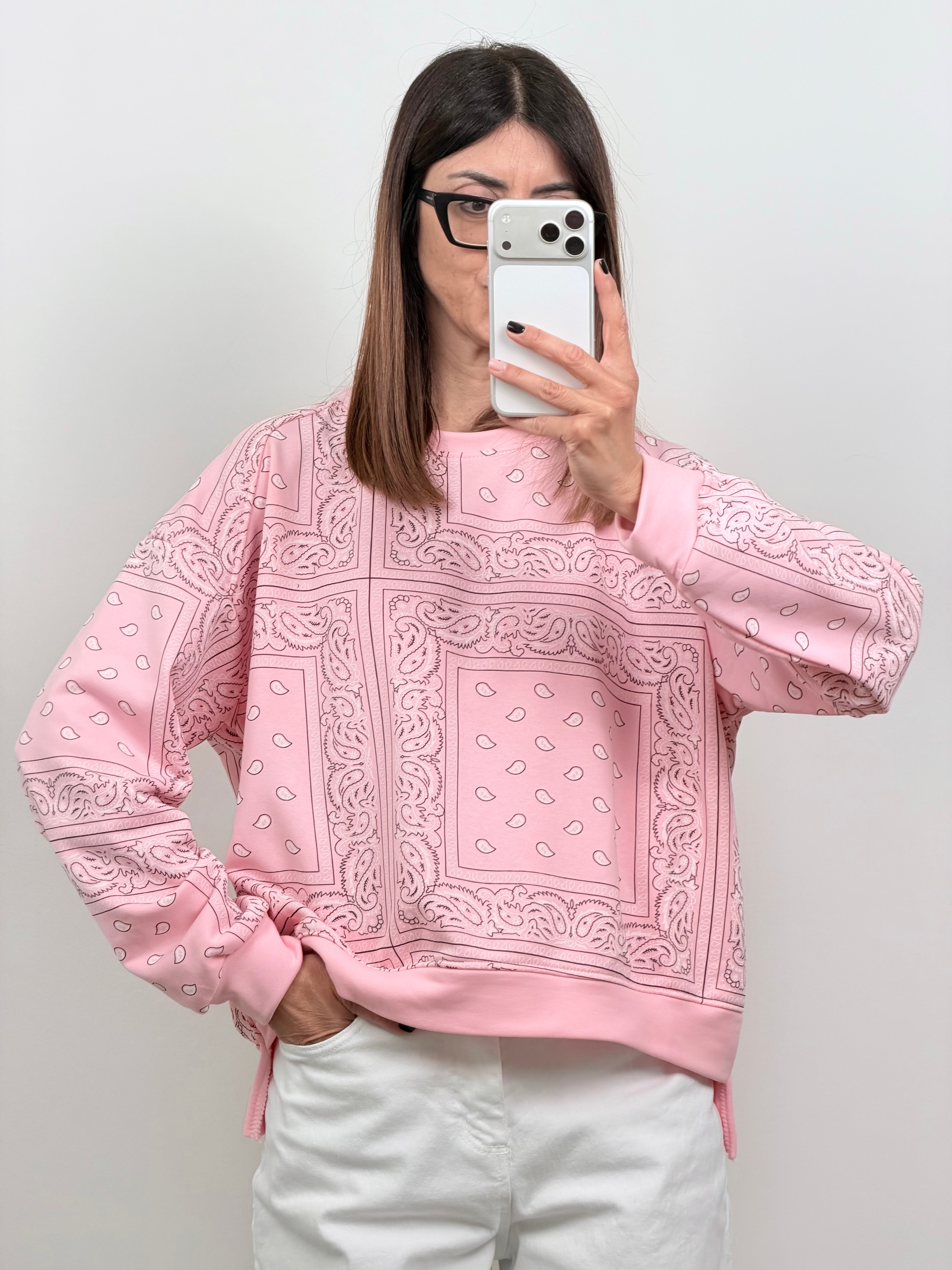 Felpa Paisley rosa