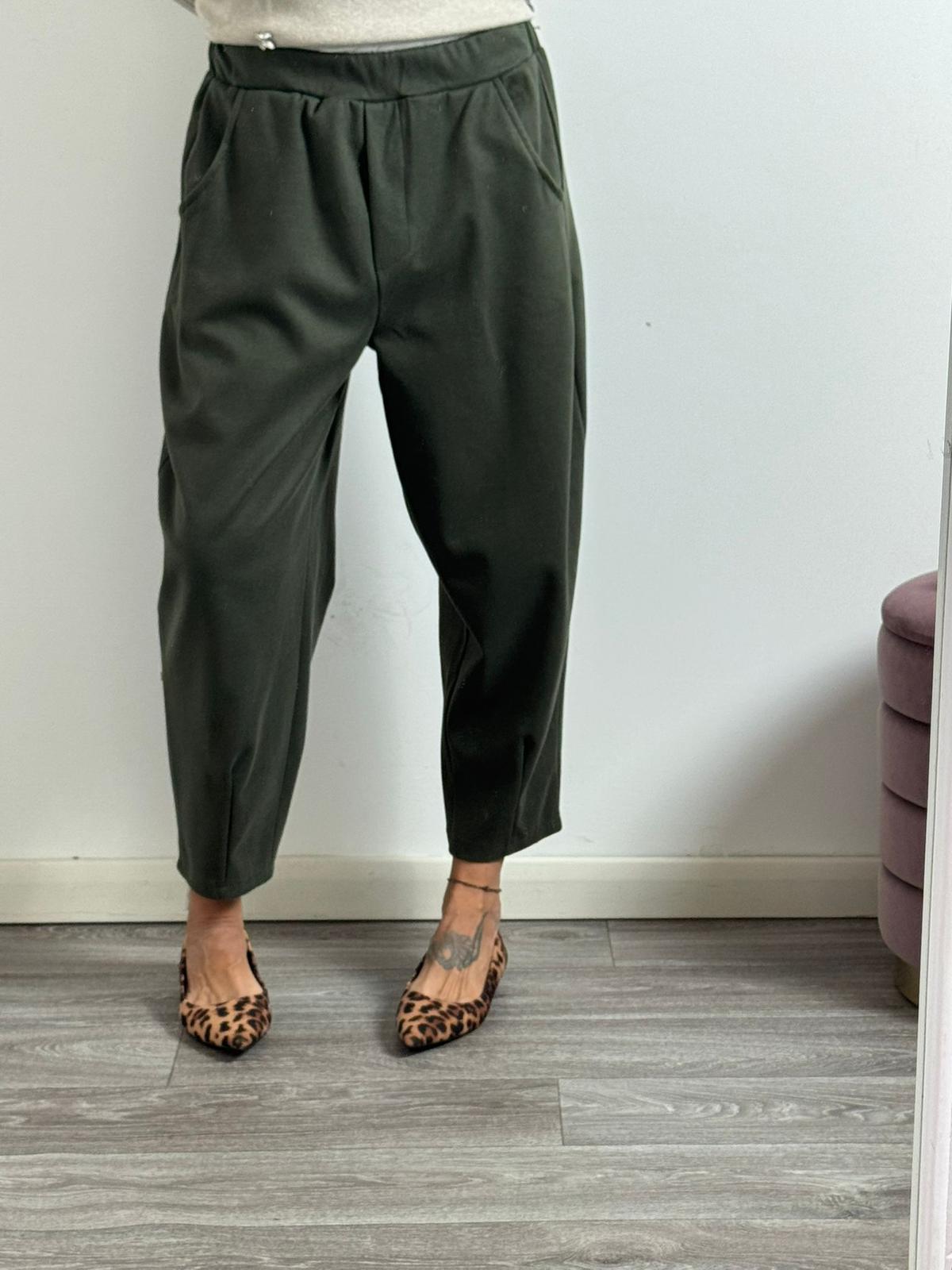 Pantalone Sidari in caldo panno avocado