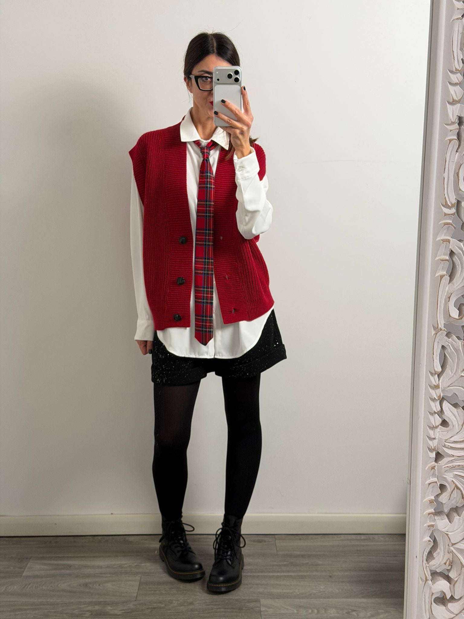 Maxi Gilet Amsterdam rosso by Lumina