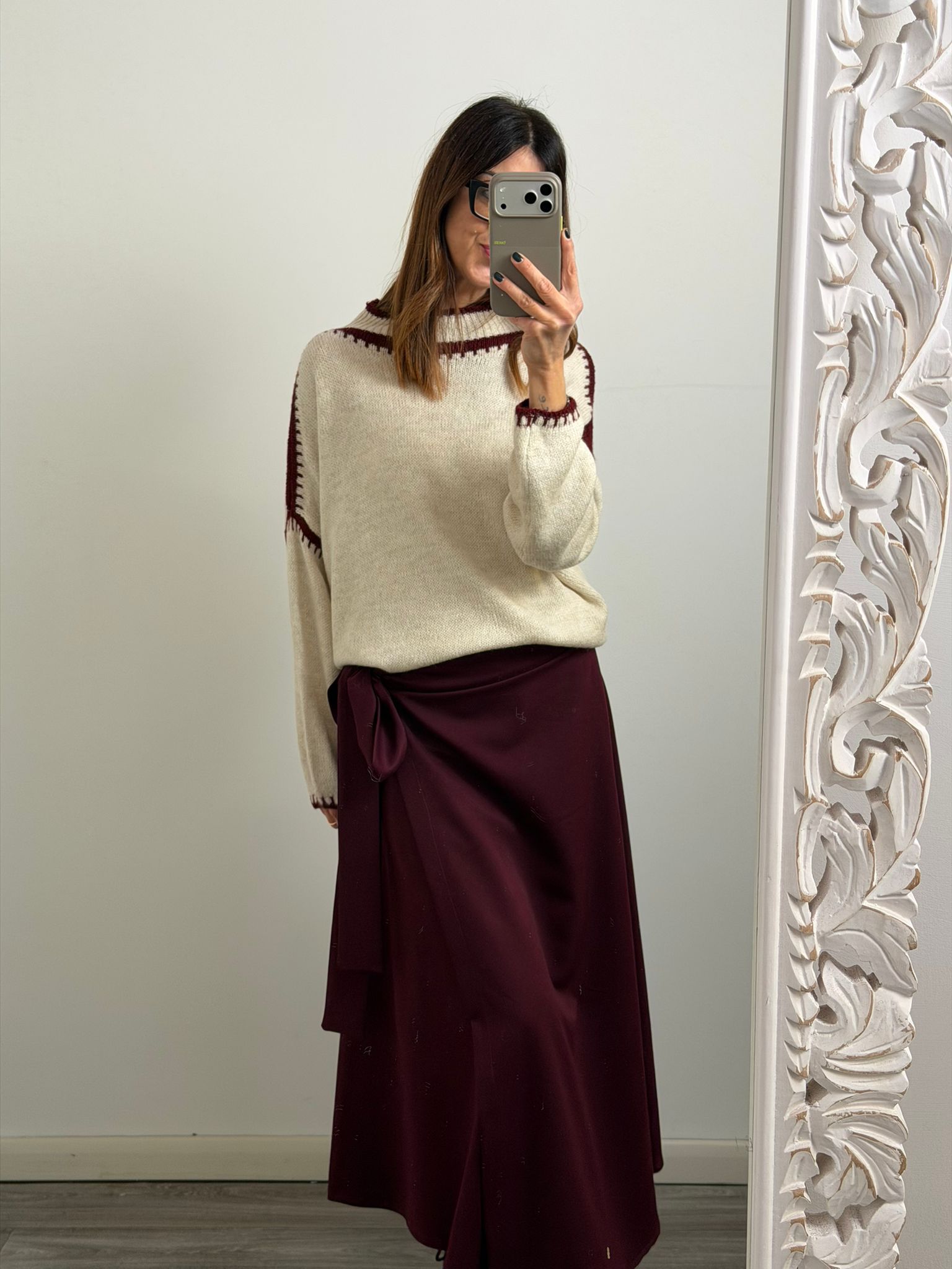 PULL SALISBURGO burro/burgundy