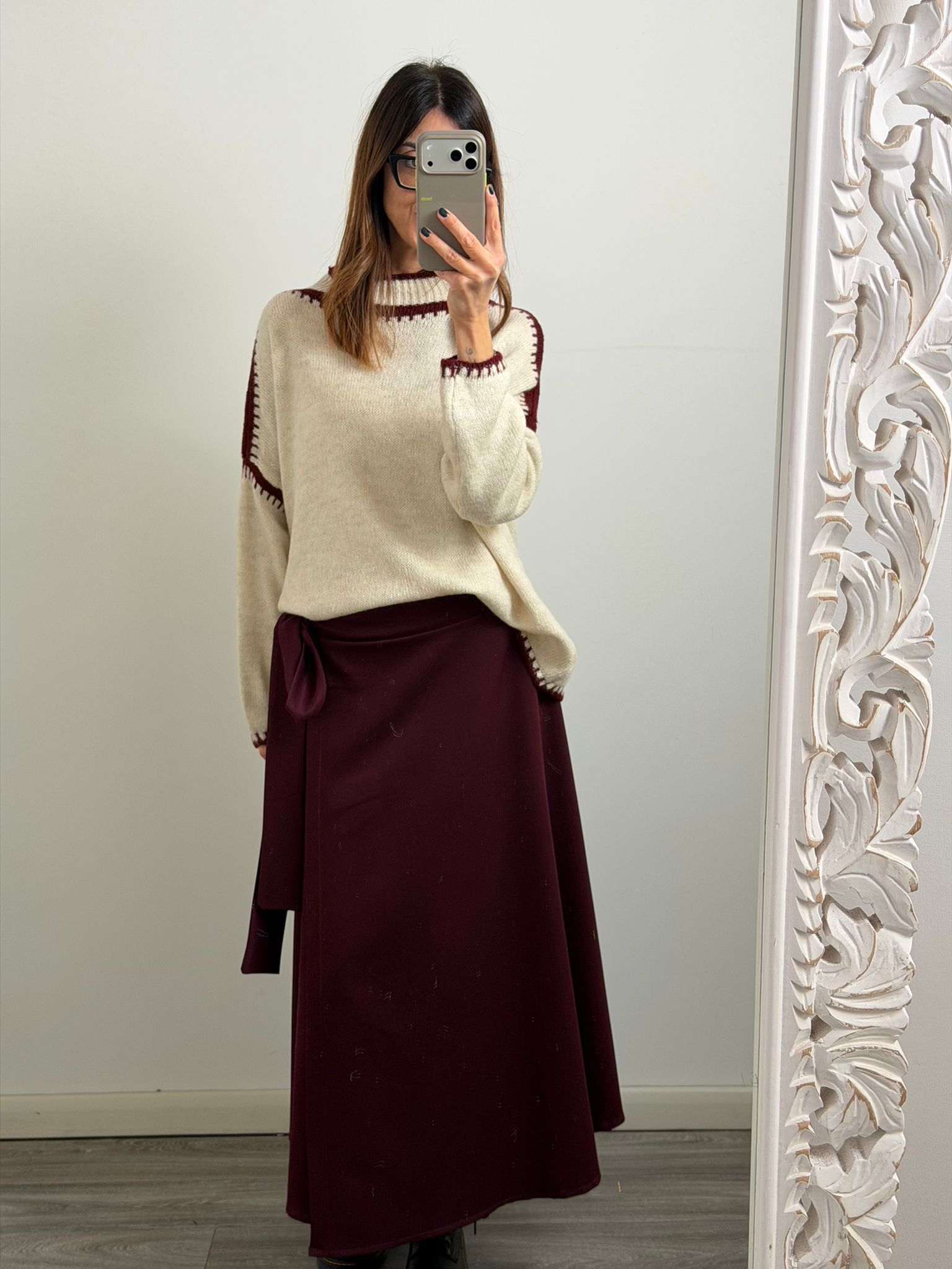 PULL SALISBURGO burro/burgundy