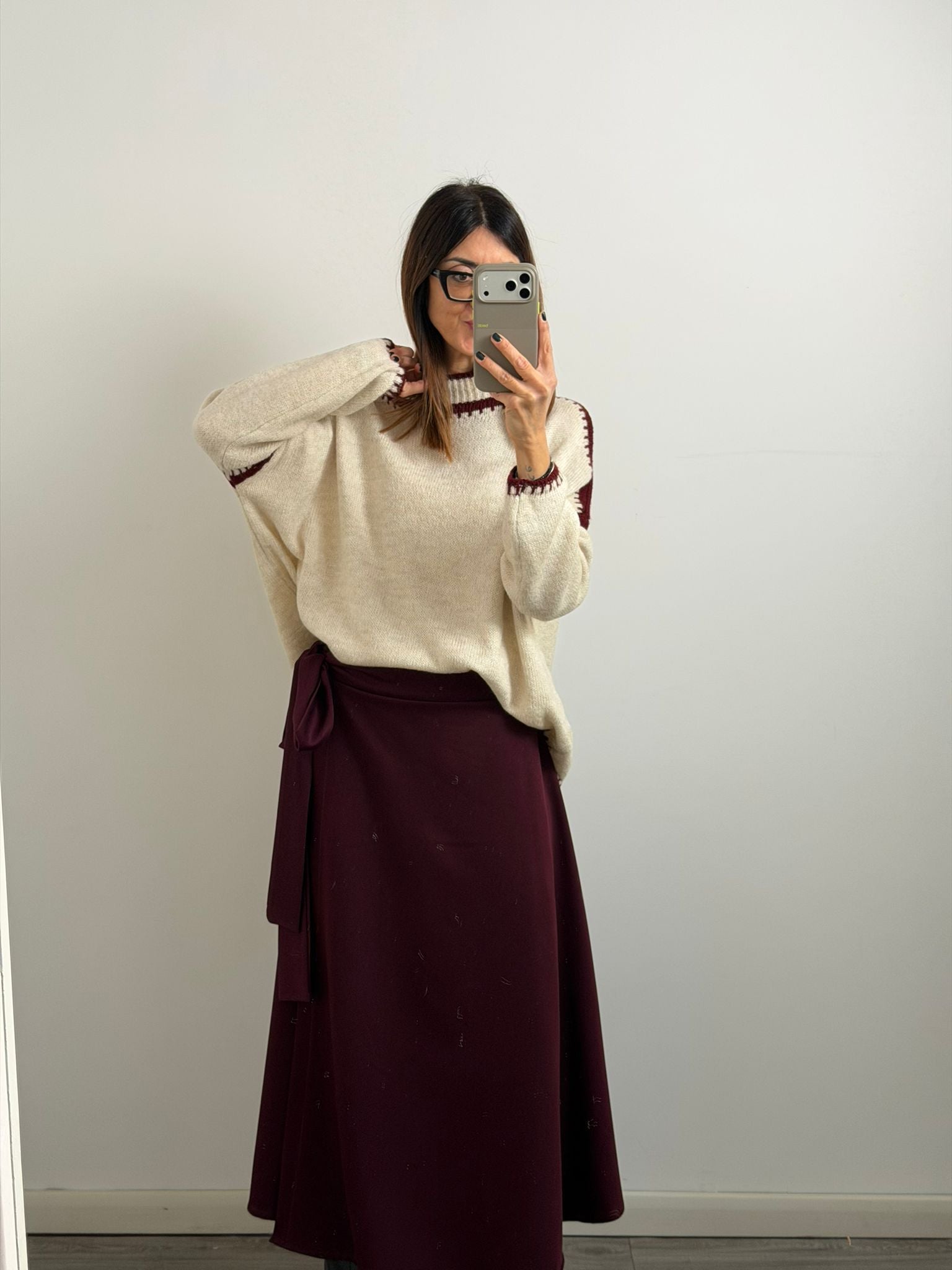 PULL SALISBURGO burro/burgundy