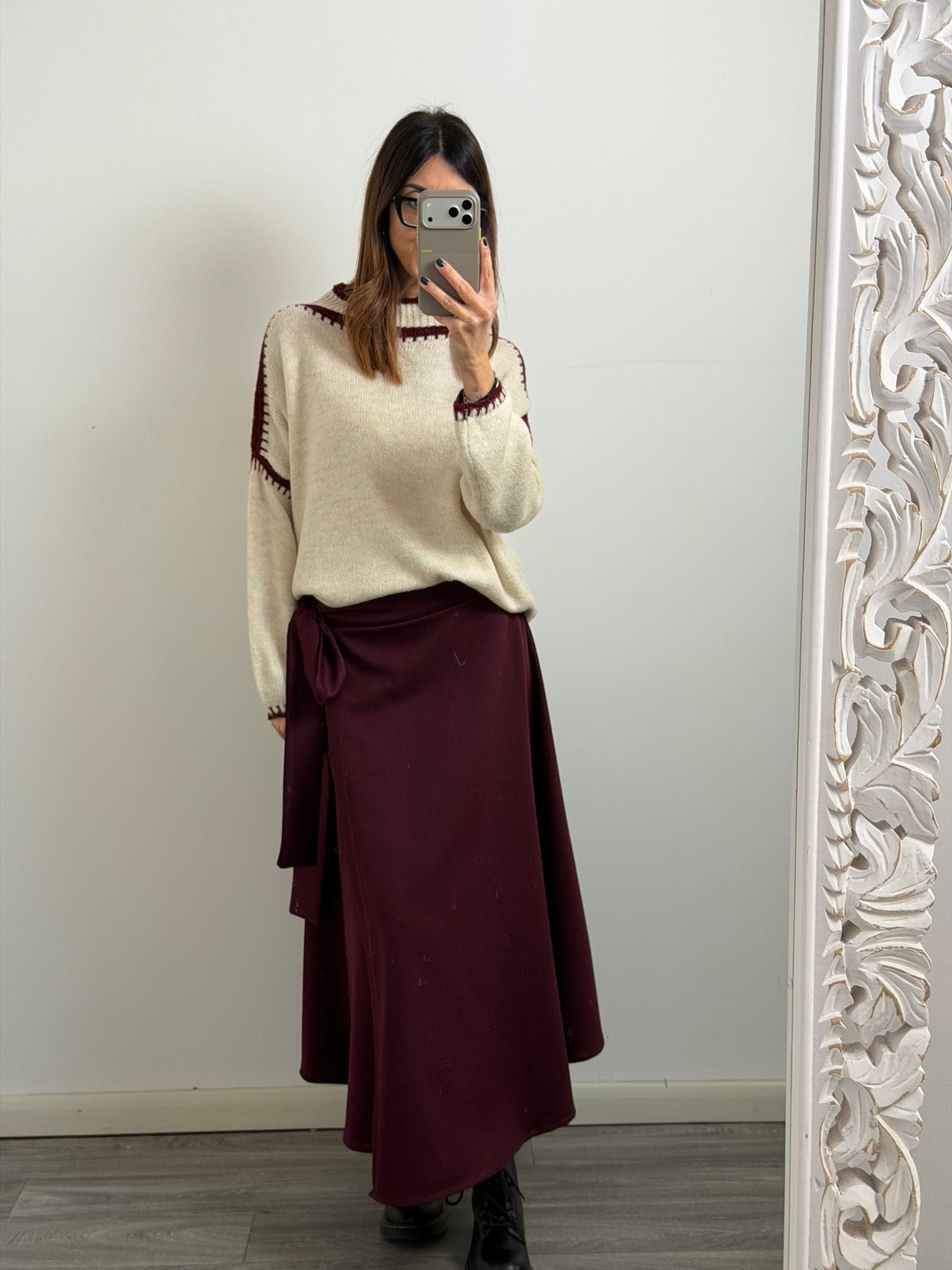 PULL SALISBURGO burro/burgundy