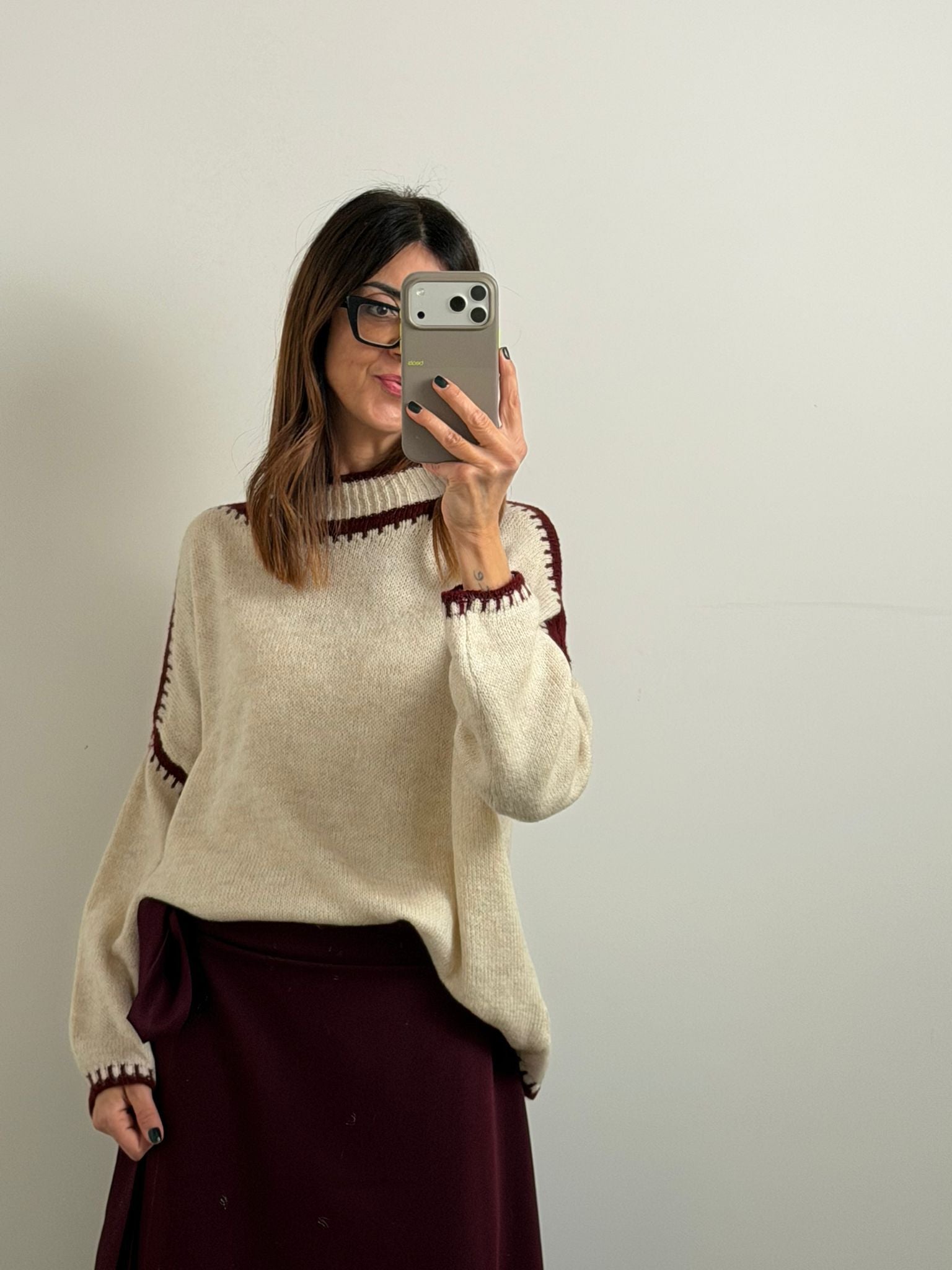 PULL SALISBURGO burro/burgundy