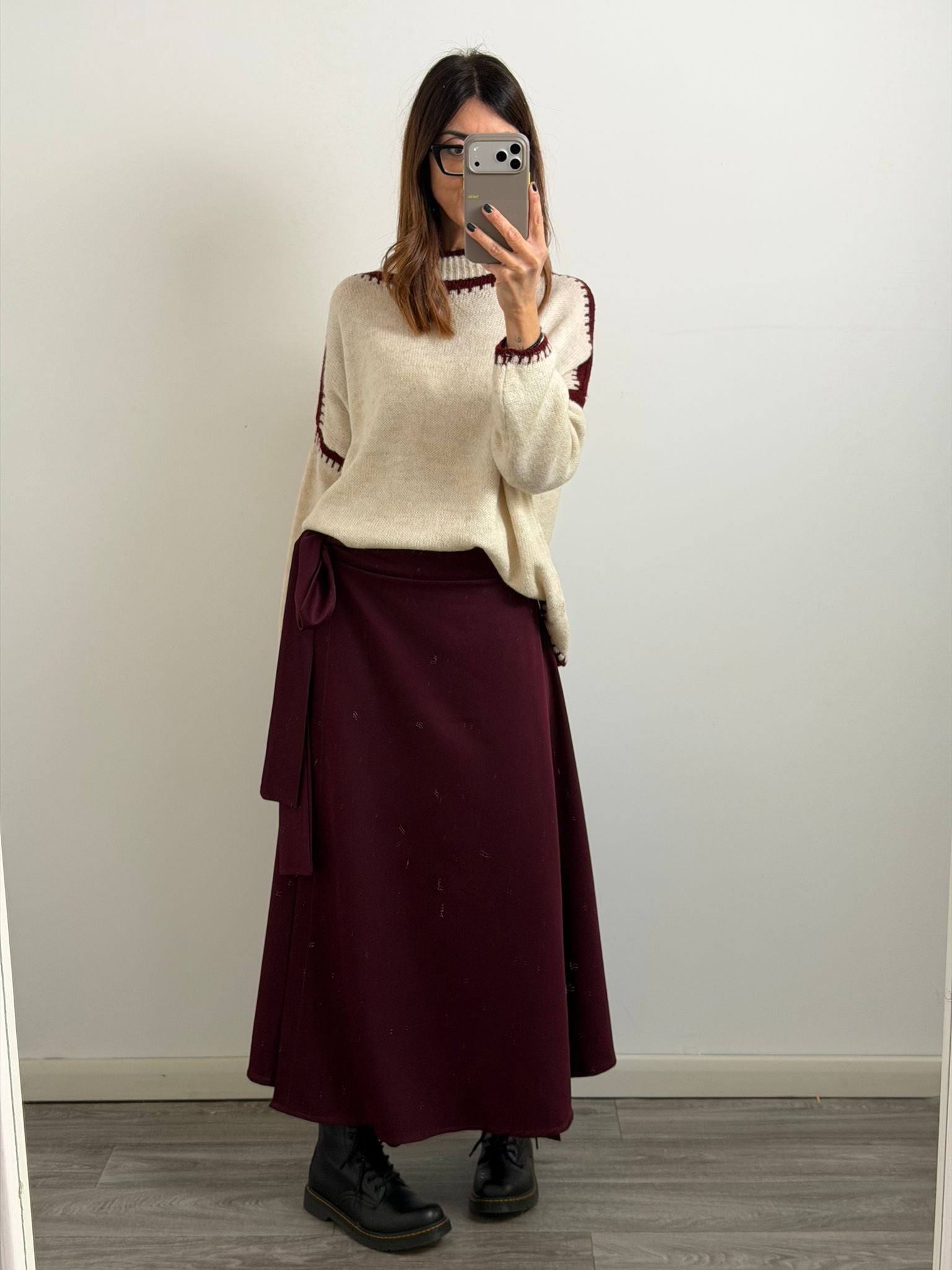 PULL SALISBURGO burro/burgundy