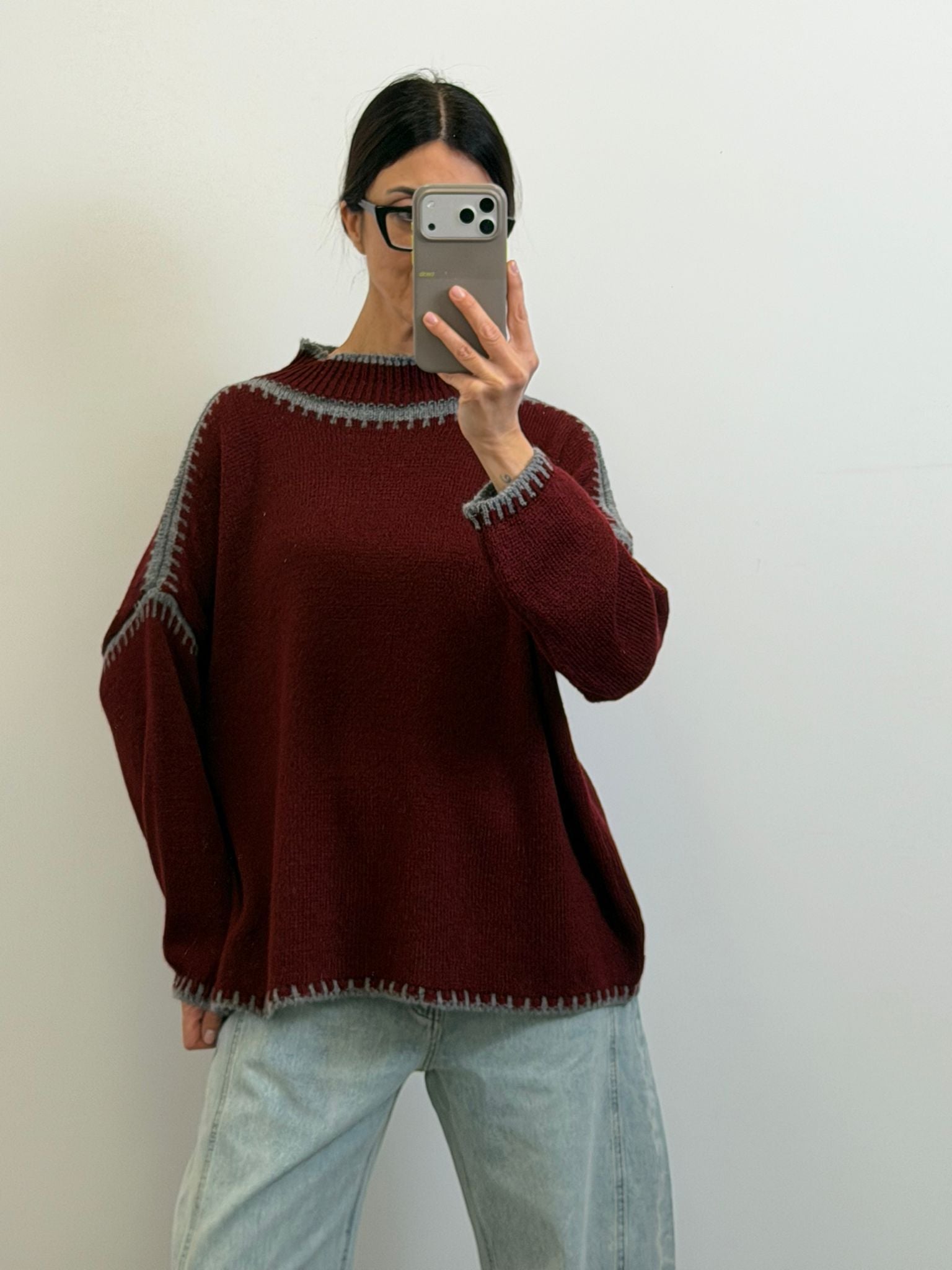 PULL SALISBURGO burgundy/grigio