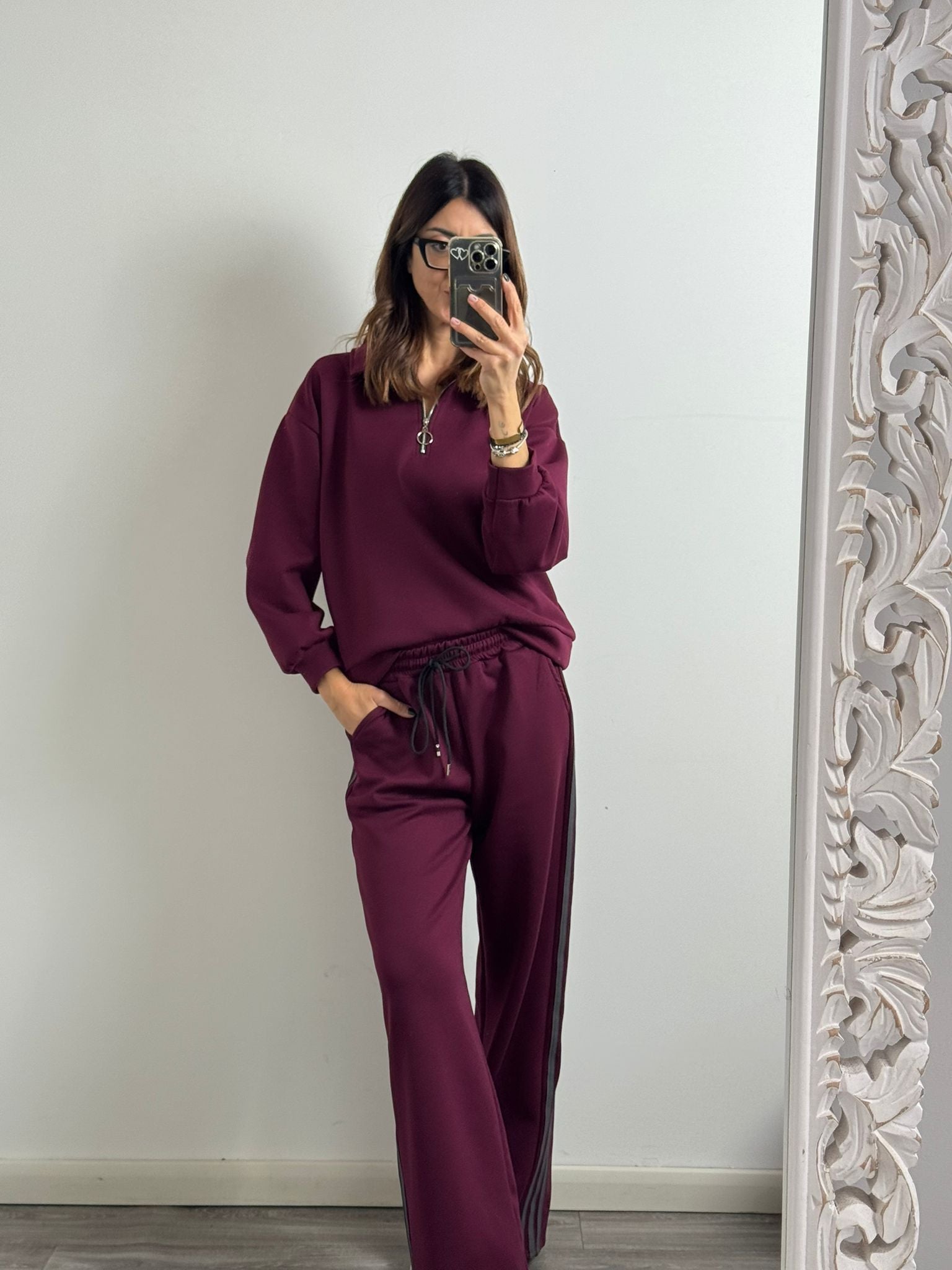 Panta Urban burgundy riga grigio
