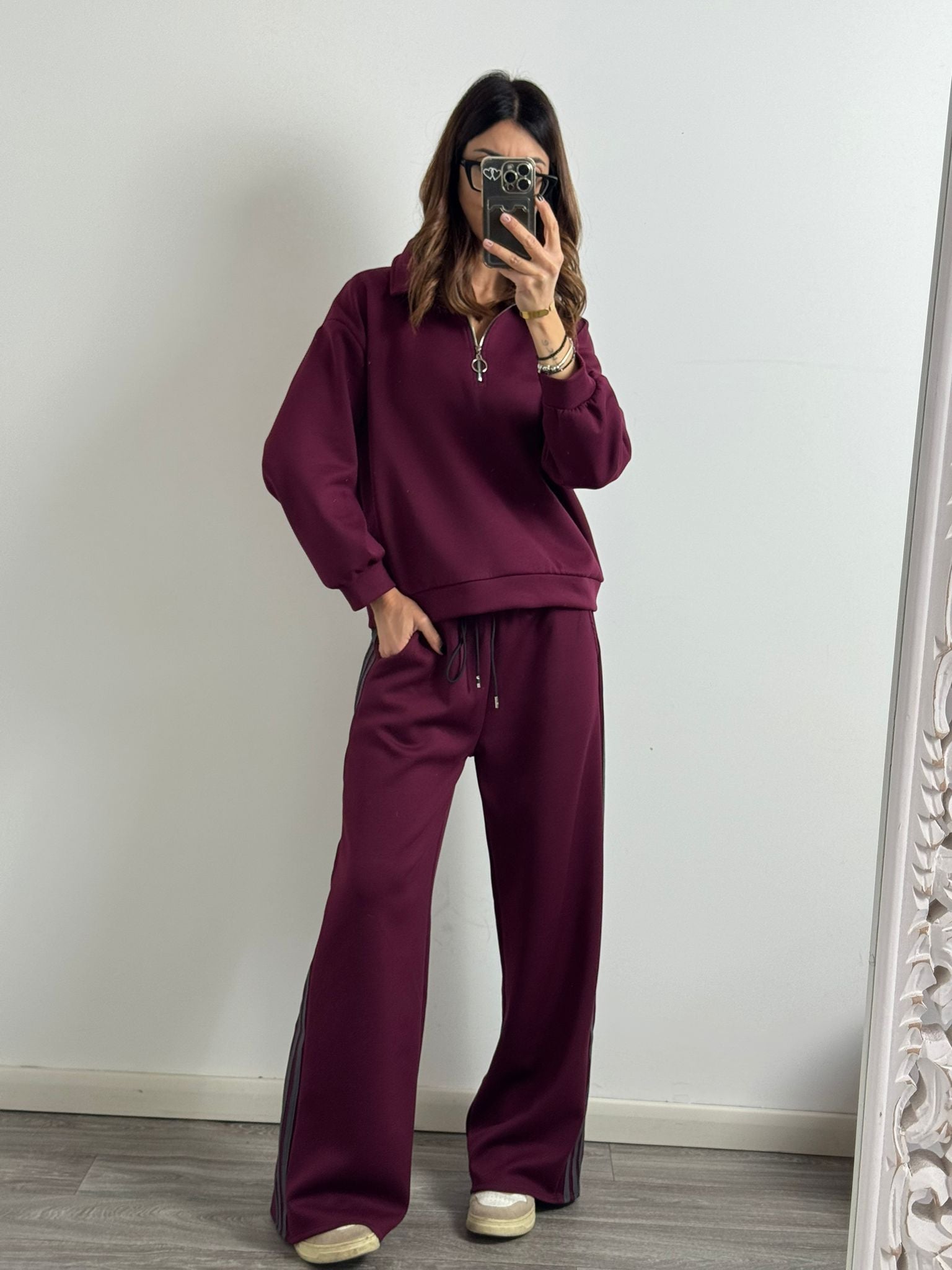 Panta Urban burgundy riga grigio