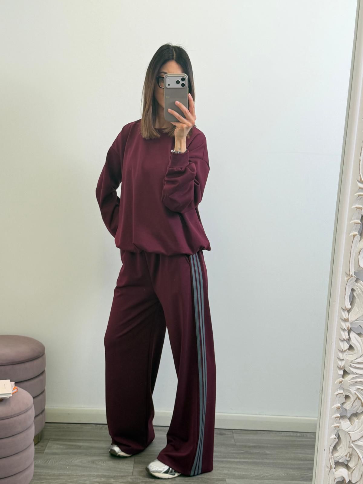 Panta Urban burgundy riga grigio