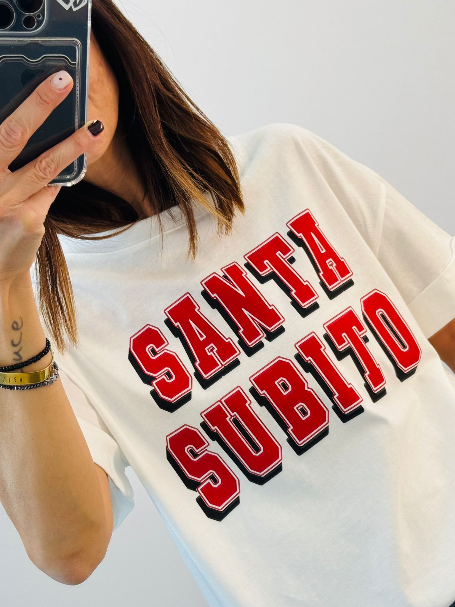 T-shirt Santa subito bianco