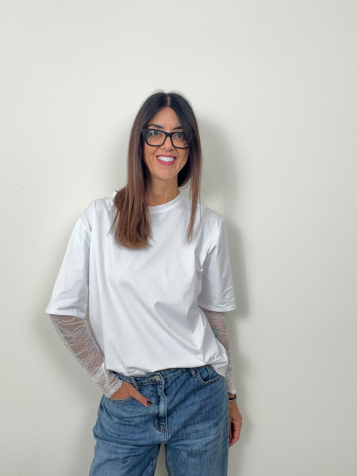 T-shirt new Lace (blu ciocco bianco nero in preordine con spedizione da 23 ottobre)