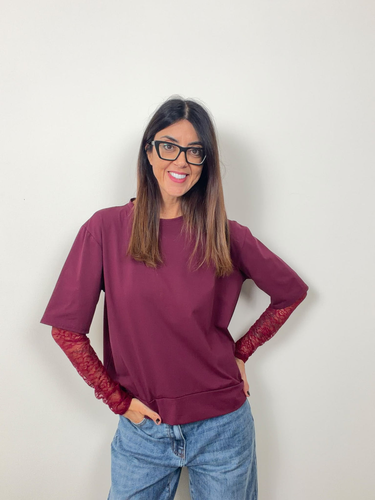T-shirt new Lace (blu ciocco bianco nero in preordine con spedizione da 23 ottobre)