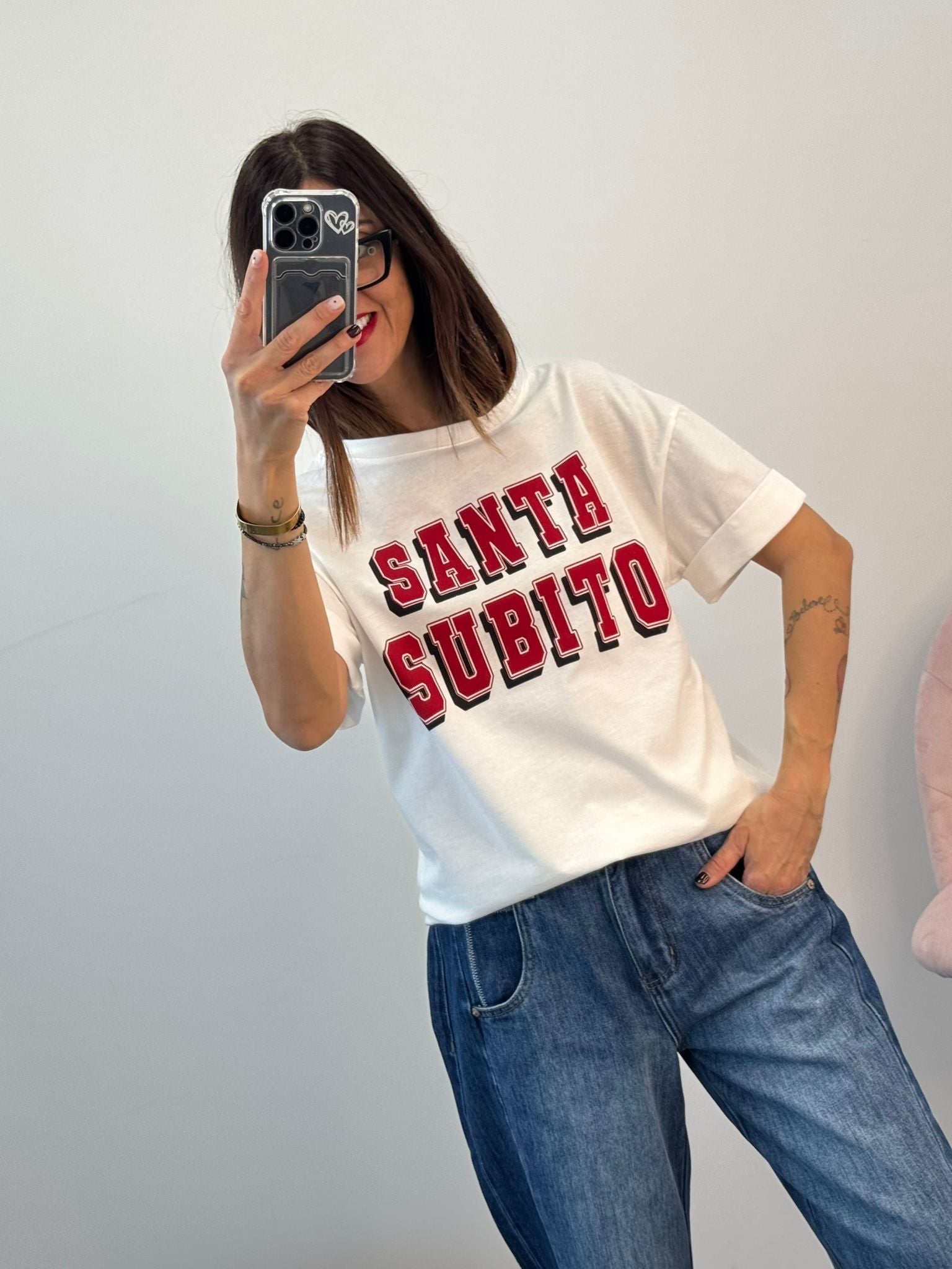 T-shirt Santa subito bianco