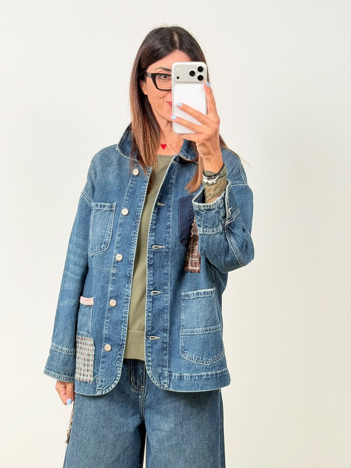 Giubbino denim Patchwork
